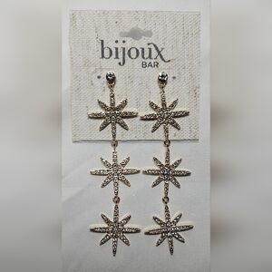 Bijoux Bar Star Dangle Earrings NWT